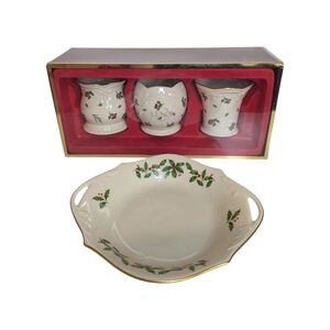 Lenox Holiday Cream and Sugar Set with Tray
